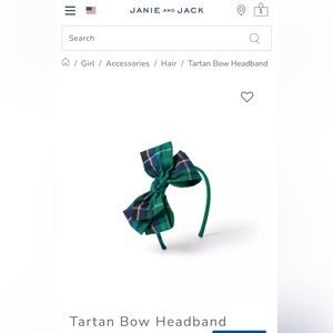 Janie and Jack tartan headband